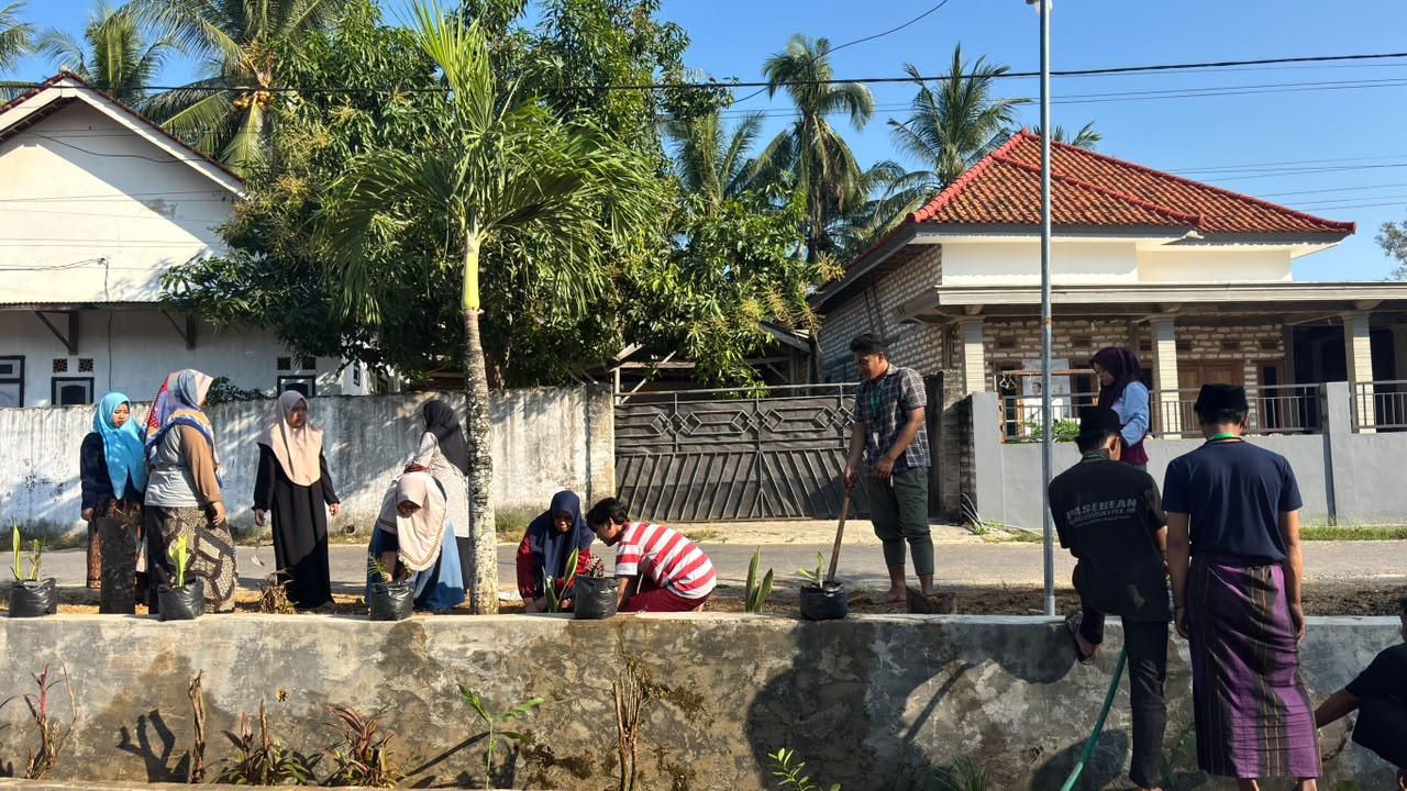 Program Penghijauan P2M UNIA Kelompok IV Hadirkan Lingkungan Asri di Sekitar Balai Desa Pekamban Daya