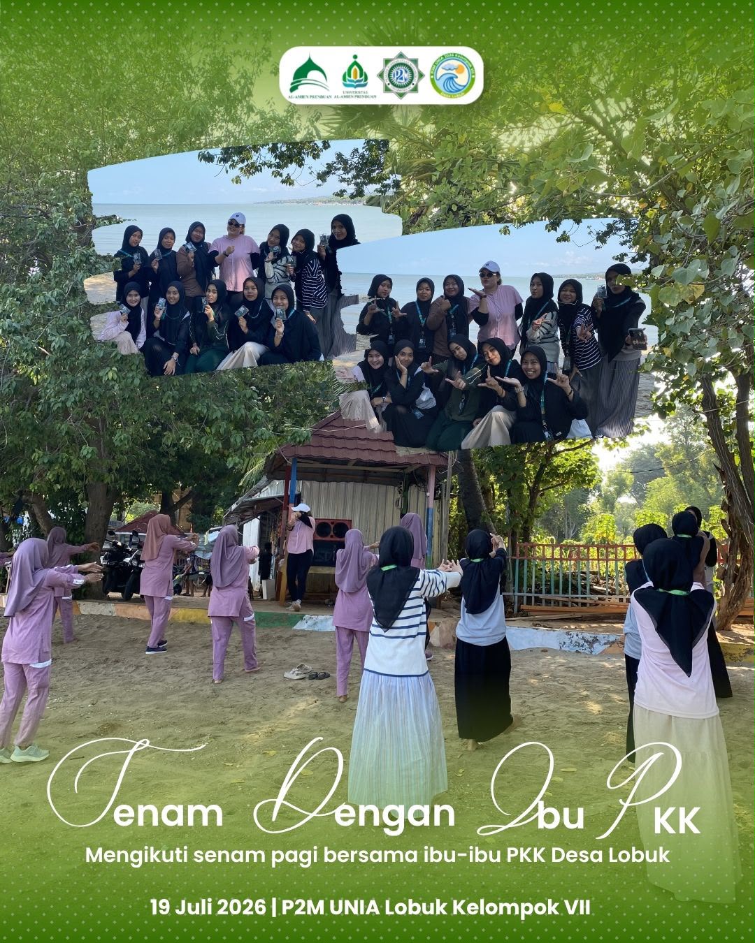 Peserta P2M UNIA Senam Bersama Ibu-Ibu PKK Lobuk, Wujudkan Hidup Sehat dan Kebersamaan
