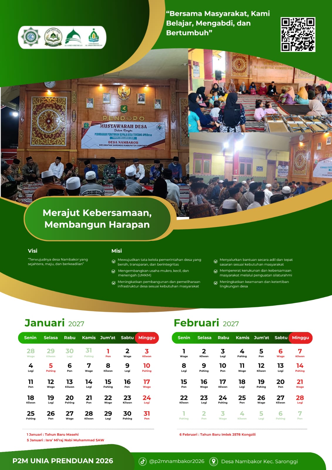 Dari Sudut Desa hingga Lembar Kalender, P2M Nambakor Abadikan Potensi Desa